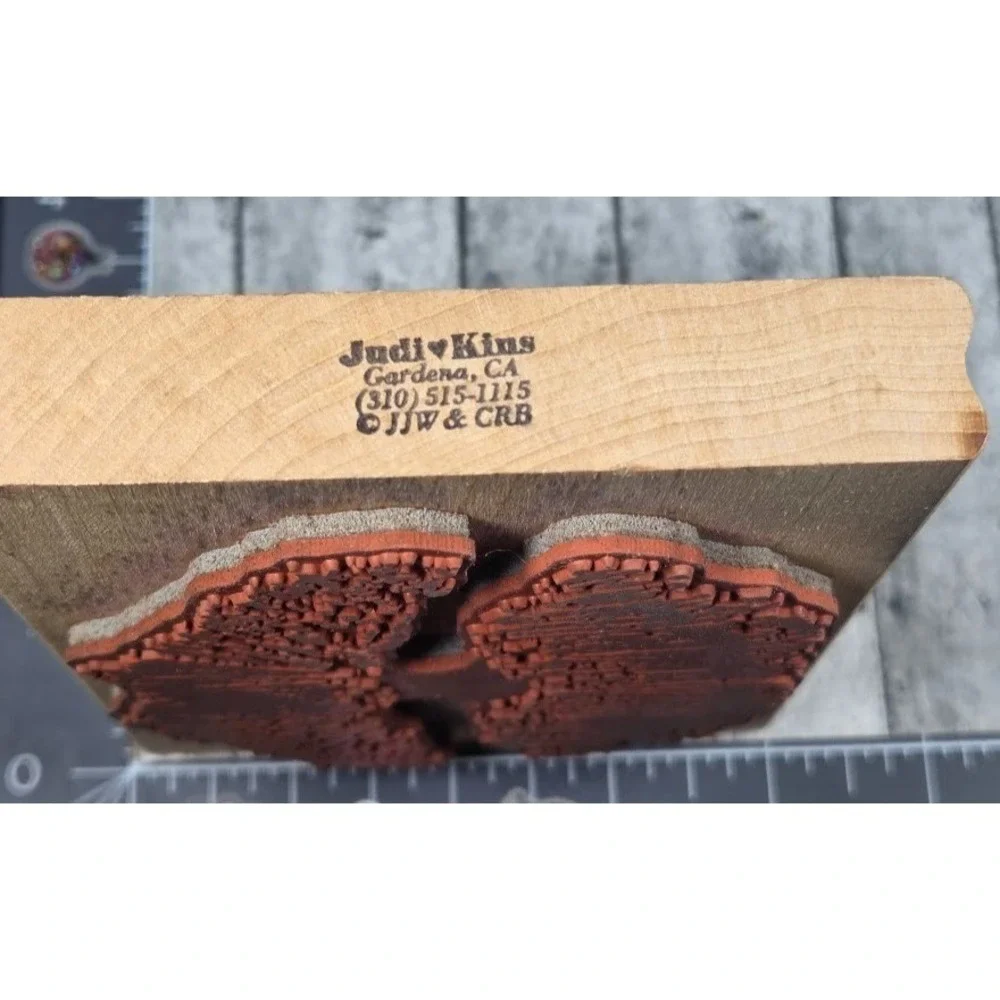 JudiKins Lips Kiss Print 5X4 Rubber Stamp Wood #G5